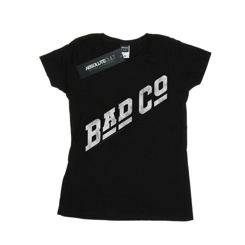 Bad Company Womens/Ladies Distressed Logo Cotton T-Shirt / Black